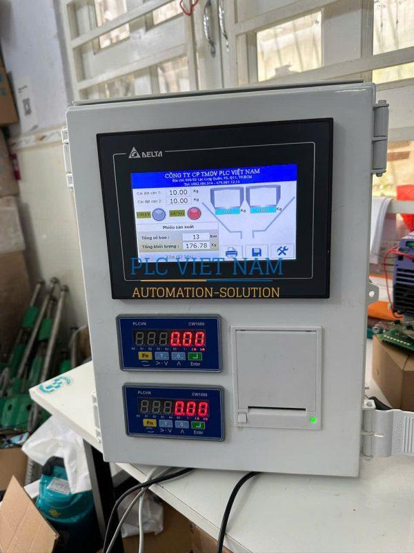 TỦ CÂN ĐÓNG BAO 2 PHỄU – SỬ DỤNG ĐẦU CÂN PLCVN CW1000